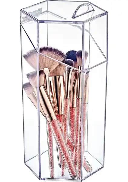 Adreshome Kapaklı Makyaj Fırçası Düzenleyici: Şık ve Kullanışlı Tasarım ile Makyaj Malzemelerinizi Koruyun