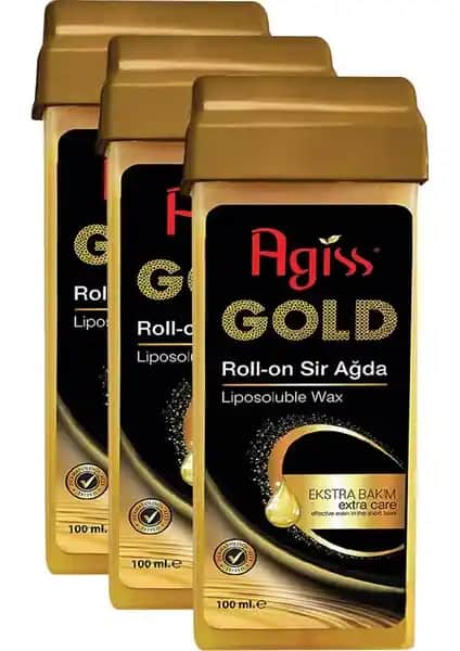 Agiss S Roll-On Gold 100 ml x 3 Adet - Doğal ve Güvenilir Tüy Alma Çözümü