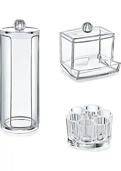 Akay Plastik 504 3’lü Makyaj Organizer Seti: Şık ve Fonksiyonel Saklama Çözümü