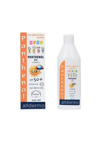 Alldermo Panthenol Çocuklar İçin Güneş Koruyucu Losyon SPF50+ 200ML Güvenilir Koruma