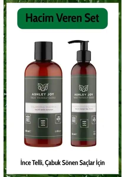 Ashley Joy Hacim Veren Saç Bakım Seti İnce Telli Saçlar İçin Doğal ve Güçlendirici Çözüm