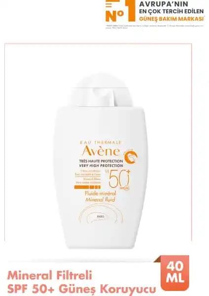 Avene Fluide Mineral Güneş Koruyucu SPF 50 Hassas ve Kuru Ciltler İçin Yüksek Koruma
