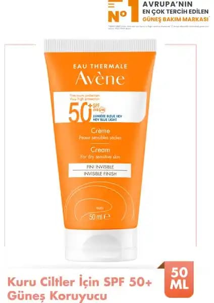 Avene Hassas ve Kuru Ciltler İçin Güneş Koruyucu SPF 50+ Yüksek Koruma ve Nem Sağlar