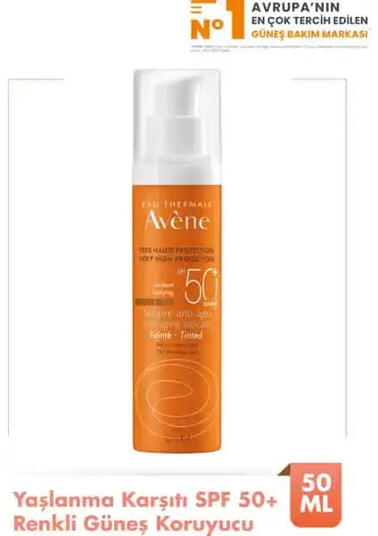 Avene Solaire Hassas Cilt Yaşlanma Karşıtı Güneş Kremi SPF 50 Güçlü Koruma ve Doğal Güzellik