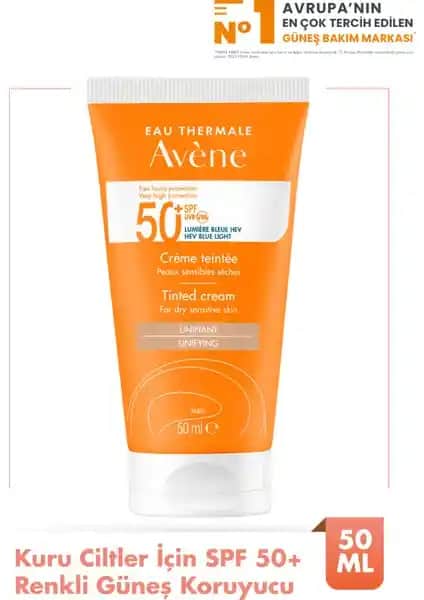 Avene Tinted Cream SPF 50+ Kuru ve Hassas Ciltler İçin Yüksek Koruma Sunar