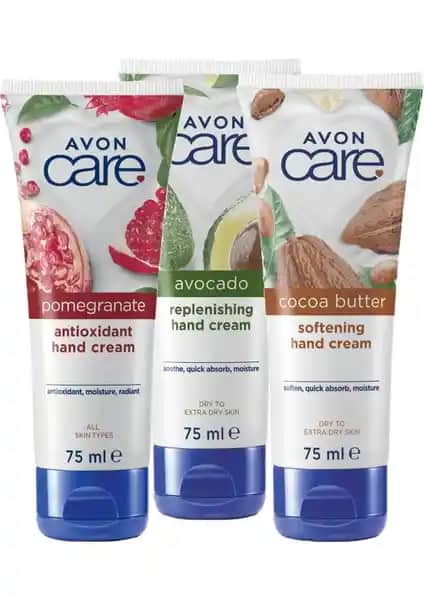 Avon Care Nar Özü Kakao Yağı ve Avokado Özlü El Kremi Paketi Günlük Bakım İçin