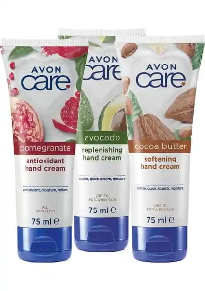 Avon Care Nar Özü Kakao Yağı ve Avokado Özlü El Kremi Paketi Günlük Bakım İçin