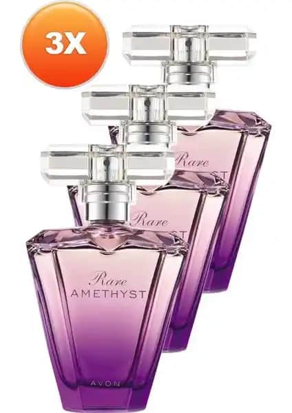 Avon Rare Amethyst Kadın Parfüm Edp 50 ml Üçlü Set ile Zarafet ve Tutkuyu Yansıtın