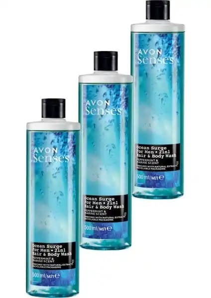 Avon Senses Ocean Surge Erkek Duş Jeli: Deniz ve Nane Kokusu ile Ferahlatıcı Temizlik