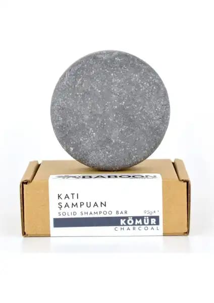 Baboon Natural Kömür Katı Şampuan Yağlı Saçlar İçin Doğal Temizlik ve Bakım Çözümü