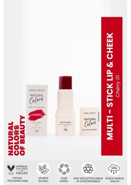 Bade Natural Lip & Cheek Cherry 01 Çok Yönlü Doğal Makyaj Sticki ve Özellikleri