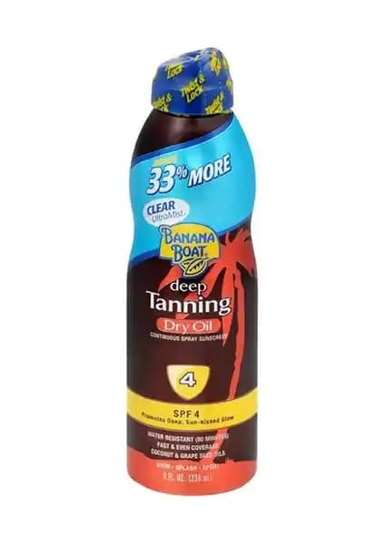 Banana Boat SPF4 Bronzlaştırıcı Sprey ile Hafif Güneşlenme ve Doğal Bronzluk Sağlama