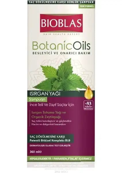 Bioblas Botanic Oils Isırgan Yağlı Şampuan 360 ml Saç Dökülmesini Önleyen Doğal Çözüm