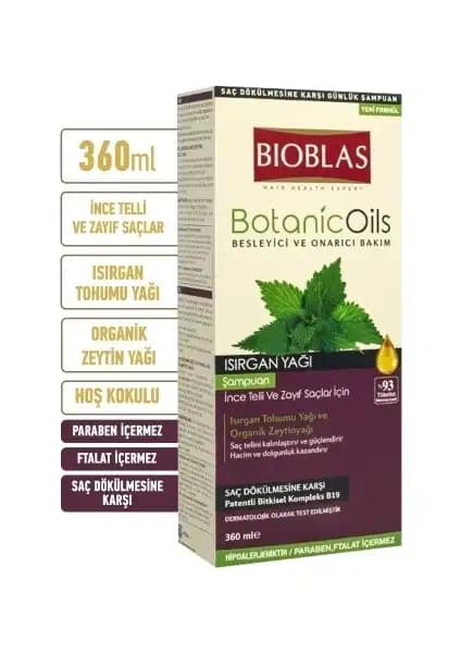 Bioblas Botanic Oils Isırgan Yağlı Şampuan Saç Dökülmesine Karşı Doğal ve Güçlendirici Bakım Ürünü