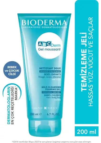 Bioderma ABCDerm Bebek ve Çocuk Yüz, Saç, Vücut Şampuanı Güvenli ve Hassas Temizlik İçin