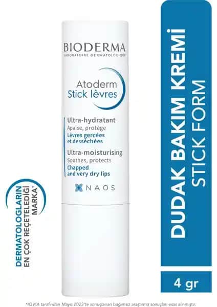 Bioderma Atoderm Lip Stick Besleyici: Kuru ve Çatlamış Dudaklar İçin Günlük Nemlendirici Çözüm