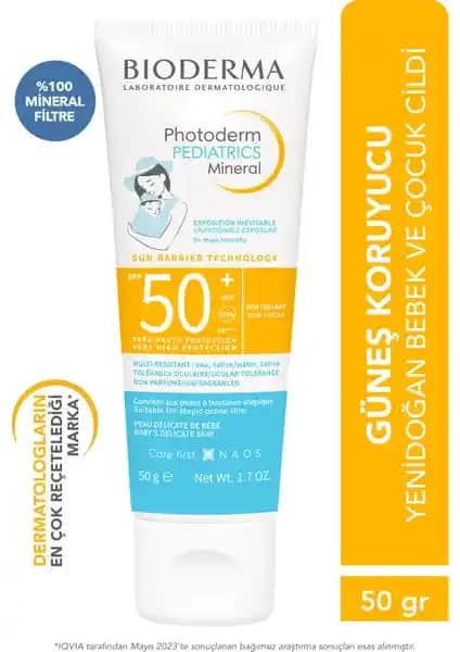 Bioderma Photoderm Pediatrics Mineral SPF50+ Güneş Koruyucu Çocuklar İçin Güçlü ve Hassas Ciltlere Uygun