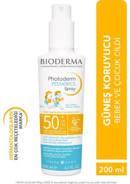 Bioderma Photoderm Pediatrics SPF50+ Sprey Güneş Koruyucu Bebek ve Çocuklar İçin Güvenilir Koruma