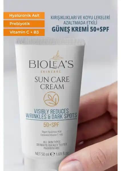 Biolea yüksek koruma faktörlü güneş kremi 50 SPF ile cilt sağlığını koruyun ve yaşlanma belirtilerini azaltın