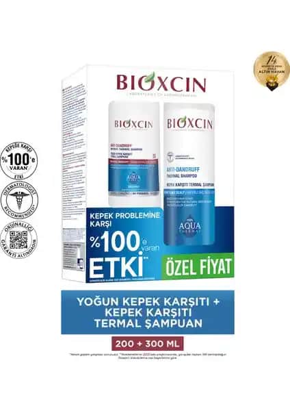Bioxcin Aquathermal Ds Kepeğe Karşı Etkili Şampuan Seti Saç Derisini Rahatlatıcı ve Temizleyici Çözüm