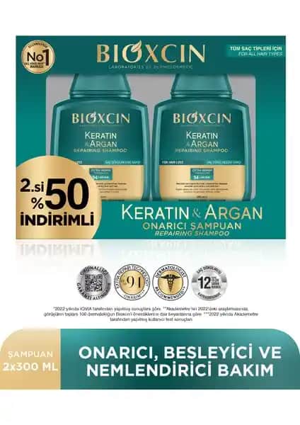 Bioxcin Keratin Argan Onarıcı Şampuan Yıpranmış Saçlar İçin Güçlendirici ve Besleyici Ürün