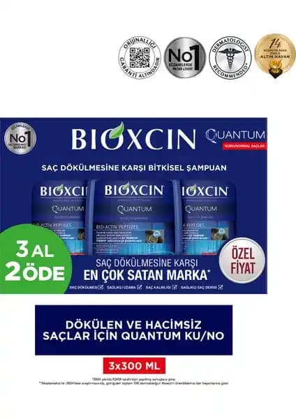 Bioxcin Quantum Kuru ve Normal Saçlar İçin Güçlendirici ve Nemlendirici Şampuan
