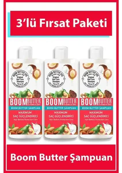 Boom Butter Saç Bakım Şampuanı Doğal İçeriklerle Saçlara Sağlıklı Parlaklık Kazandırır