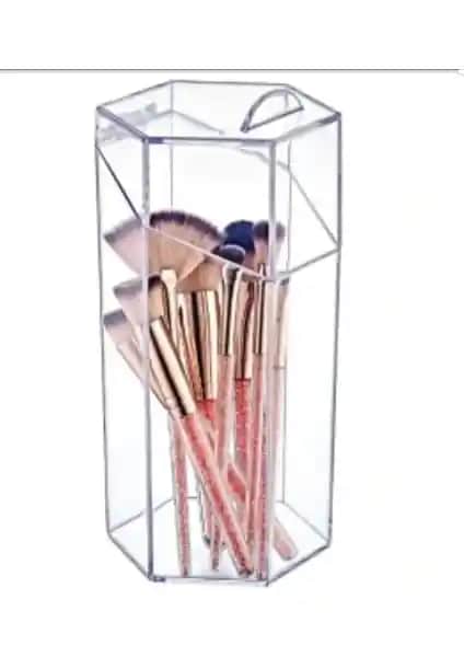 Box Up Kapaklı Fırçalık ile Makyaj Malzemelerinizi Düzenli ve Hijyenik Tutun