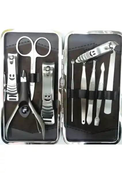 CandyShine Profesyonel Çantalı Manikür Pedikür Seti 10 Parça Hijyenik ve Dayanıklı