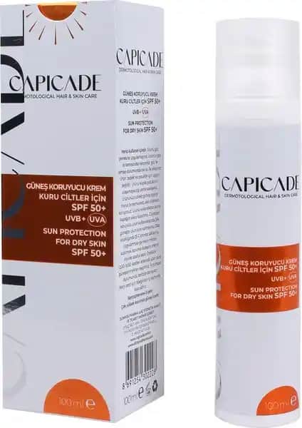 Capicade SPF50+ Güneş Koruyucu Krem Kuru Ciltler İçin Yüksek Koruma Sağlar