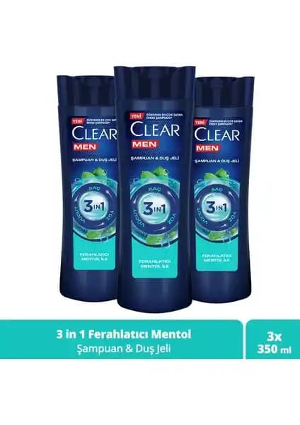 Clear Men 3 in 1 Şampuan ve Duş Jeli: Erkekler İçin Pratik ve Etkili Temizlik Çözümü