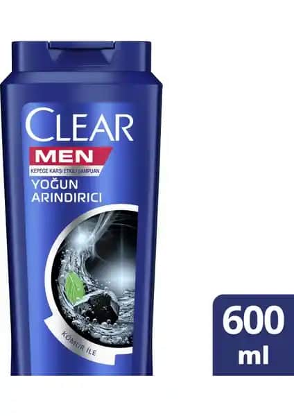 Clear Men Yoğun Arındırıcı Kömür Özlü Erkek Şampuanı 600 ml Kepeğe ve Yağa Karşı