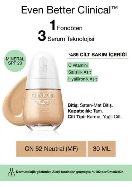 Clinique Even Better Clinical Serum Fondöten SPF 20: Cilt Bakım ve Makyaj Bir Arada Yenilikçi Çözüm
