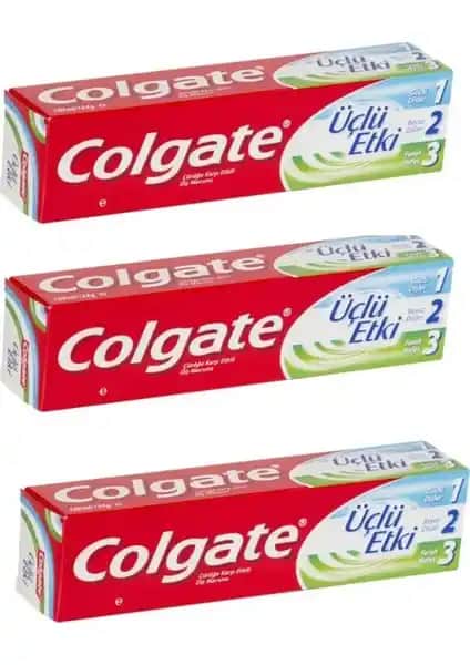 Colgate Üçlü Etki 50 ml x 3 Adet Diş Macunu ile Sağlıklı ve Bembeyaz Gülüşler
