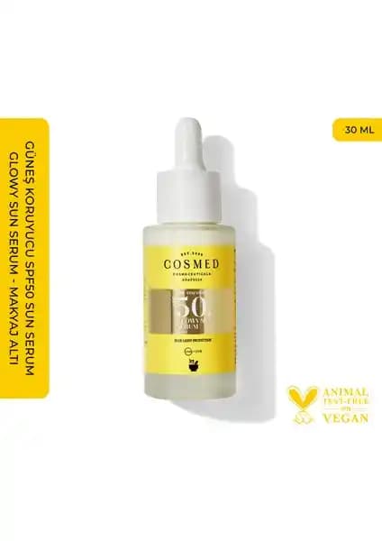 Cosmed SPF50 Glowy Sun Serum: Yüksek Koruma ve Parlaklık Sağlayan Güneş Serumu