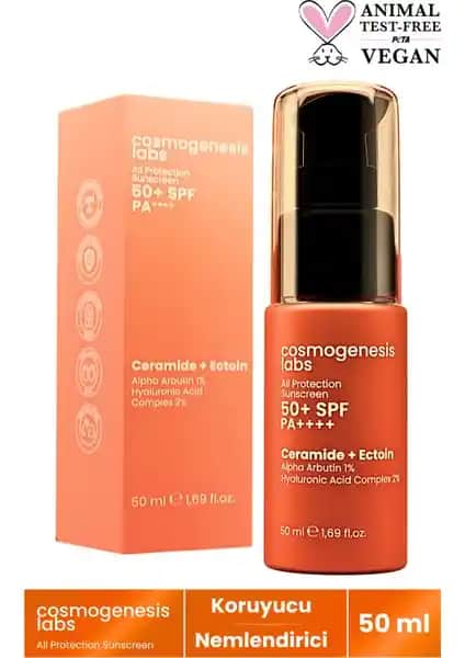 Cosmogenesis Labs Yüksek Koruma SPF 50+ Güneş Kremi - Güçlü ve Çok Fonksiyonlu Koruma