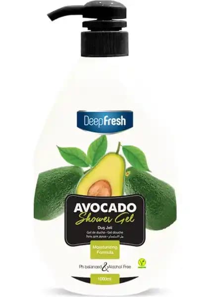 Deep Fresh Duş Jeli Avokado 1 Litre Doğal İçeriklerle Hassas Ciltler İçin