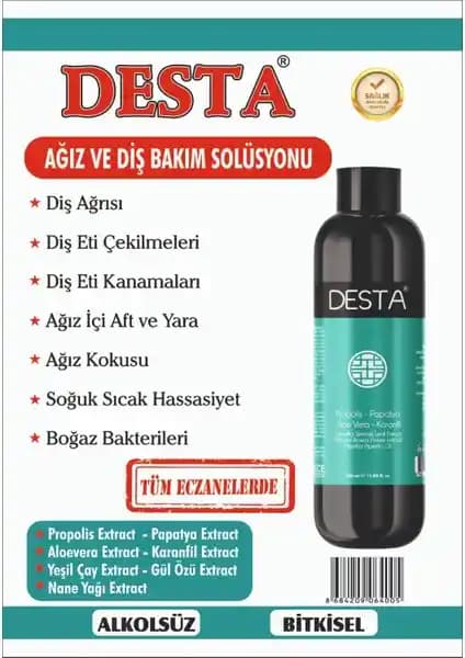 Desta Ağız ve Diş Bakım Solüsyonu: Güçlendiren ve Koruyan Ferahlatıcı Formül