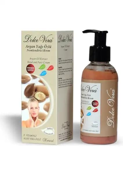Dolce Vera Argan Yağı Özlü El ve Yüz Nemlendirici Kremi 150ml doğal bakım sağlar