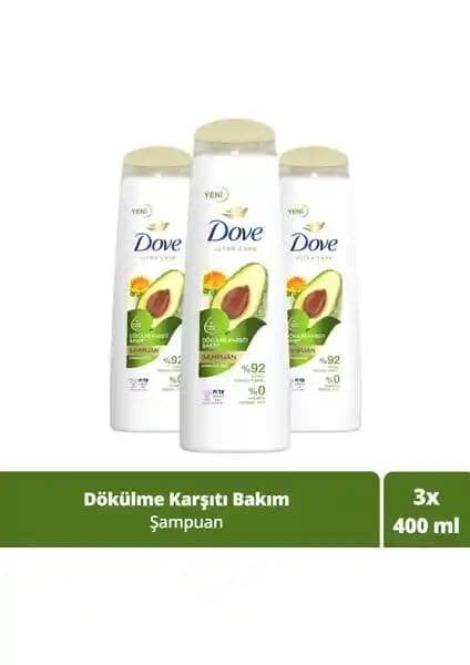 Dove Ultra Care Saç Bakım Şampuanı Dökülmeye Karşı Doğal ve Güvenilir Çözüm