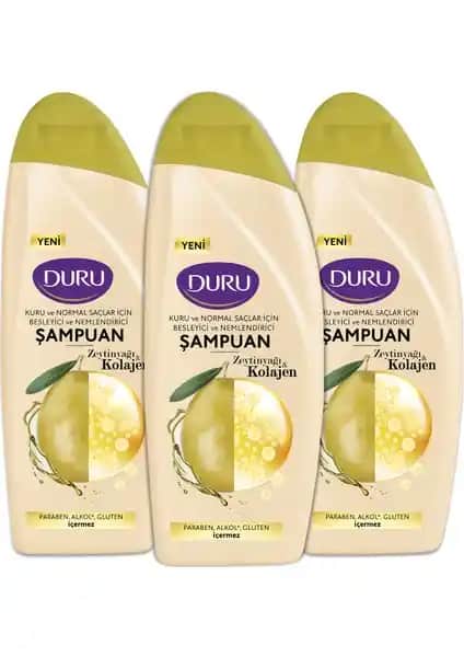 Duru Zeytinyağı ve Kolajen İçerikli Şampuan Kuru ve Normal Saçlar İçin Doğal Bakım Ürünü