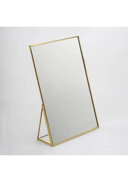 El Crea Designs 30x20cm Pirinç Gold Masaüstü Makyaj Aynası Şık ve El İşçiliği Ürün