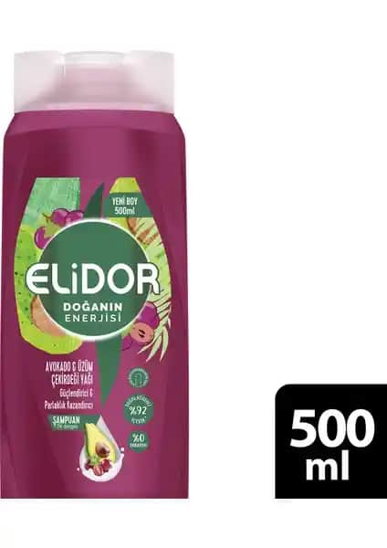 Elidor Doğanın Enerjisi Saç Şampuanı Doğal İçeriklerle Güçlendirilmiş Parlak Saçlar İçin