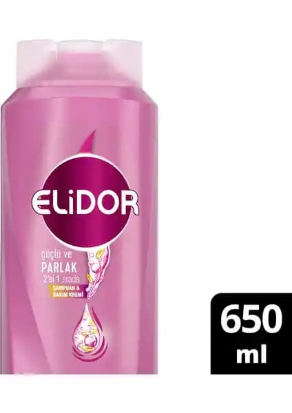 Elidor Superblend 2'si 1 Arada Şampuan ve Saç Bakım Kremi Güçlü ve Parlak Saçlar İçin
