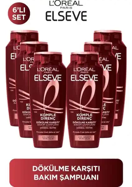 Elseve L'Oreal Paris 6'lı Komple Direnç Dökülme Karşıtı Şampuan Saç Sağlığını Güçlendiren Formül