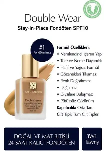 Estée Lauder Double Wear Fondöten SPF 10: Uzun Süre Kalıcı ve Yüksek Kapatıcı Özellikli