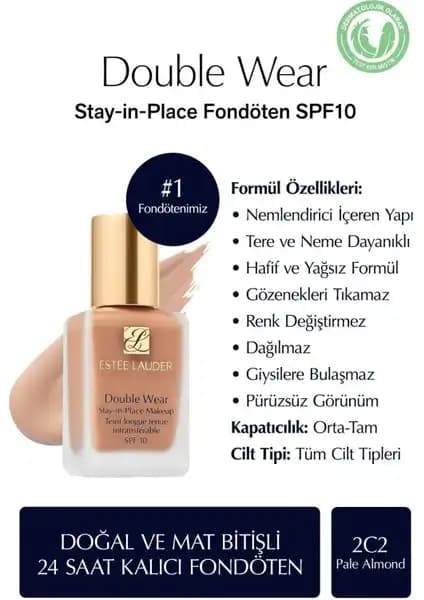 Estée Lauder Double Wear Stay-in-Place Fondöten: Uzun Süre Dayanıklı ve Doğal Görünüm Sağlayan Makyaj Ürünü