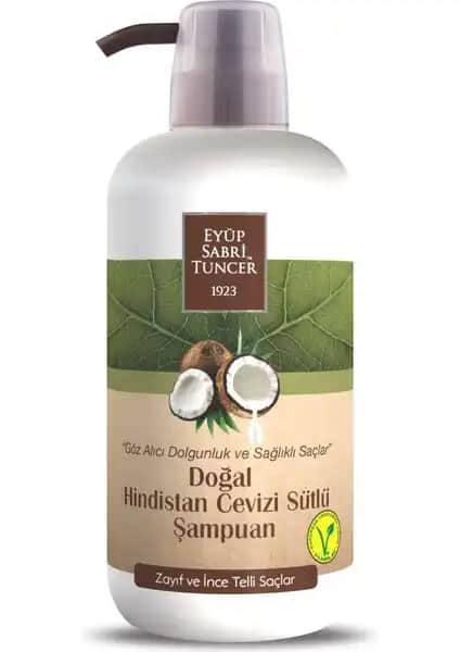 Eyüp Sabri Tuncer 600ml Doğal Hindistan Cevizi Şampuanı Saçlara Hacim ve Yumuşaklık Sağlar