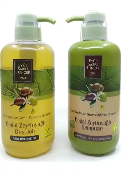 Eyüp Sabri Tuncer Doğal Zeytin Yağlı Şampuan ve Duş Jeli Seti 1200ml Sağlıklı Bakım