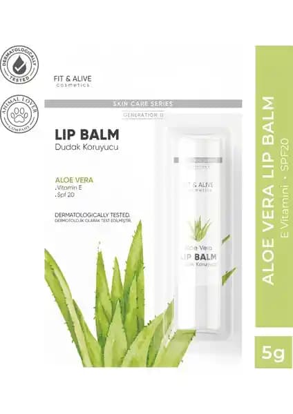 Fit & Alive Aloe Vera Dudak Balmı: Doğal İçeriklerle Nemlendirici ve Yumuşak Dudaklar
